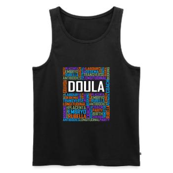 Doula Words - Men's Premium Organic Tank Top - black - Front - AI Model Male 178 light (178cm)