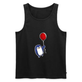 Pinguin Ballon - Männer Premium Bio Tank Top - Schwarz - Vorne - AI Model Male 178 light (178cm)
