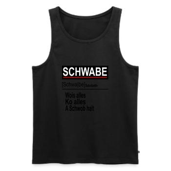 Schwäbisch Schwaben Schwäbischer Dialekt Geschenk - Männer Premium Bio Tank Top - Schwarz - Vorne - Michal (187cm)