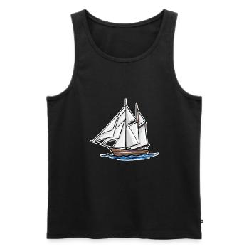 Bateau - Débardeur bio Premium Homme - noir - Devant - Michal (187cm)