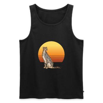 Cheetah Sun - Men's Premium Organic Tank Top - black - Front - Michal (187cm)