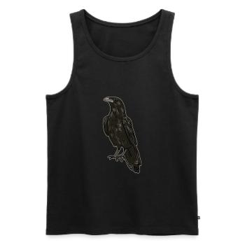Crow - Men's Premium Organic Tank Top - black - Front - AI Model Male 178 light (178cm)