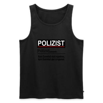 Polizei Kinder Arbeit Ordnungsamt Geschenk - Männer Premium Bio Tank Top - Schwarz - Vorne - Michal (187cm)