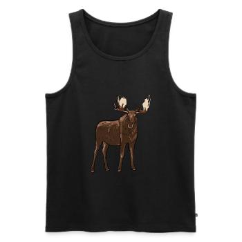 Moose - Men's Premium Organic Tank Top - black - Front - Michal (187cm)