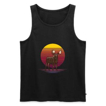 Moose Vapor - Männer Premium Bio Tank Top - Schwarz - Vorne - AI Model Male 178 light (178cm)