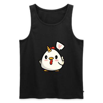 Huhn Einhorn - Männer Premium Bio Tank Top - Schwarz - Vorne - AI Model Male 178 light (178cm)