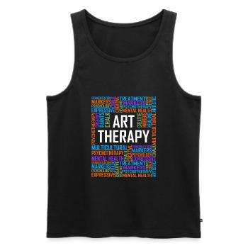 Kunsttherapie - Worte - Männer Premium Bio Tank Top - Anthrazit - Vorne - Alexander (188cm)