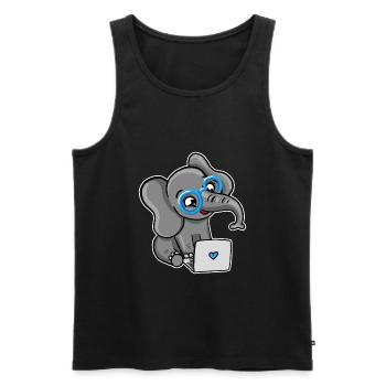 Geek Elephant - Männer Premium Bio Tank Top - Schwarz - Vorne - AI Model Male 178 light (178cm)