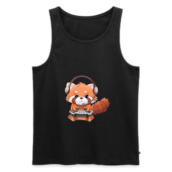 Red Panda Gamer - Men's Premium Organic Tank Top - black - Front - Michal (187cm)