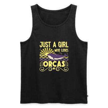 Juste une fille qui aime orcas Orca Baleines Océan - Débardeur bio Premium Homme - noir - Devant - Michal (187cm)