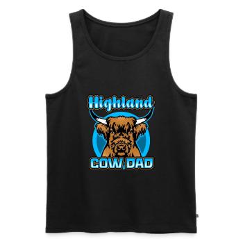 Highland Cow Dad - Men's Premium Organic Tank Top - black - Front - Michal (187cm)