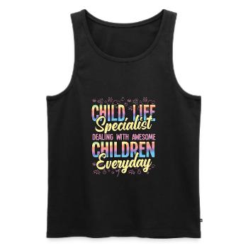 Dealing With Awesome Children Everyday - Men's Premium Organic Tank Top - black - Front - Michal (187cm)