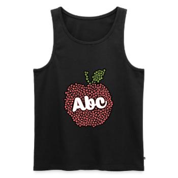 Apple Made from the Alphabet - Men's Premium Organic Tank Top - black - Front - Michal (187cm)