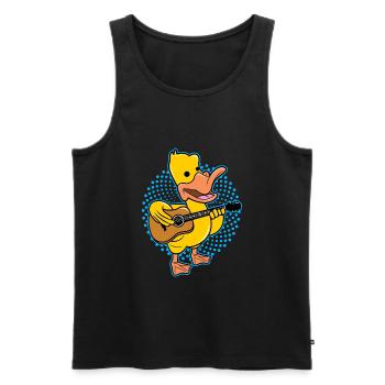Duck Playing Guitar - Men's Premium Organic Tank Top - black - Front - Michal (187cm)