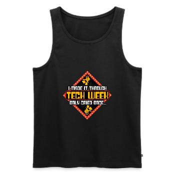 Tech Crew Made it Through Tech Week Cried Twice - Men's Premium Organic Tank Top - black - Front - AI Model Male 178 light (178cm)