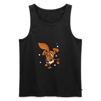 Squirrel Handstand - Men's Premium Organic Tank Top - black - Front - Michal (187cm)