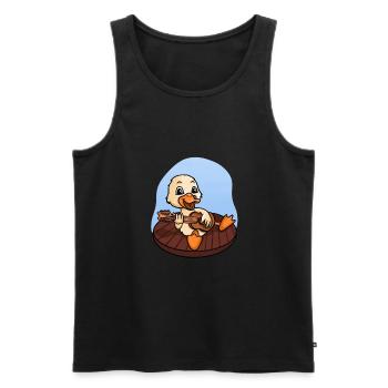 Duck Playing Guitar - Men's Premium Organic Tank Top - black - Front - Michal (187cm)