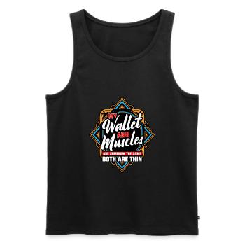 My Wallet And Muscles Are Somehow The Same - Men's Premium Organic Tank Top - black - Front - Michal (187cm)