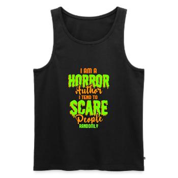 Im A Horror Author I Tend To Scare People Randomly - Men's Premium Organic Tank Top - black - Front - Michal (187cm)