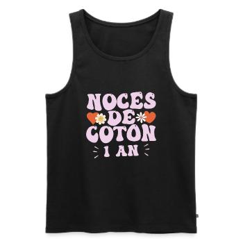 Noces de Coton - Débardeur bio Premium Homme - noir - Devant - AI Model Male 178 light (178cm)