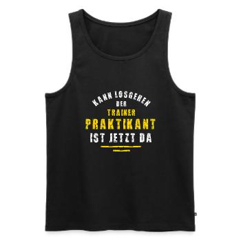 Trainer Praktikant Training Praktikum - Männer Premium Bio Tank Top - Schwarz - Vorne - Michal (187cm)