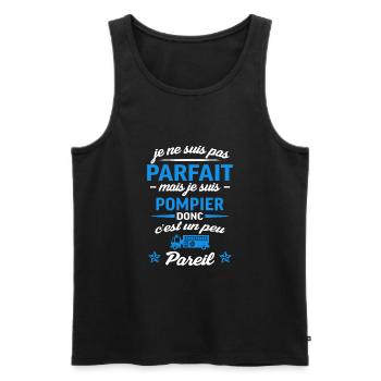 pas parfait pompier - Débardeur bio Premium Homme - noir - Devant - Michal (187cm)