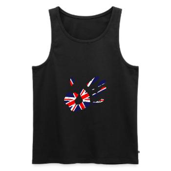 Union Jack Handprint | UK Flag | British - Men's Premium Organic Tank Top - black - Front - AI Model Male 178 light (178cm)