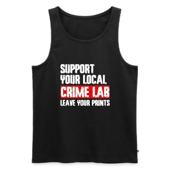 Forensic Technician Crime Scene Investigator Forensic Sentence - Men's Premium Organic Tank Top - black - Front - AI Model Male 178 light (178cm)