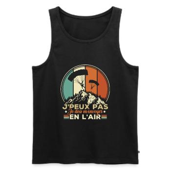 Je Peux Pas J'Ai En L'Air Parachutisme - Débardeur bio Premium Homme - noir - Devant - Michal (187cm)