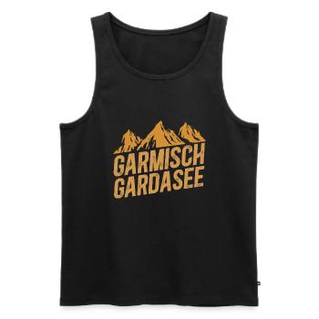 Alpenüberquerung Garmisch Gardasee - Männer Premium Bio Tank Top - Schwarz - Vorne - AI Model Male 178 light (178cm)
