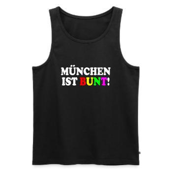 Munich est colorée - Débardeur bio Premium Homme - noir - Devant - Michal (187cm)