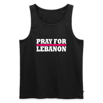 Pray for lebanon - Débardeur bio Premium Homme - noir - Devant - Michal (187cm)