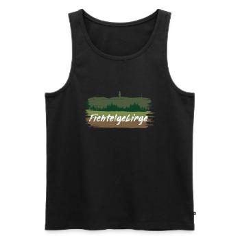 Fichtelgebirge Kösseine Schneeberg Ochsenkopf grün - Männer Premium Bio Tank Top - Schwarz - Vorne - Michal (187cm)