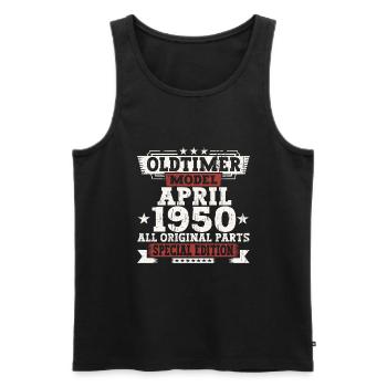 Oldtimer April 1950 Geburtstag Geschenk Herren - Männer Premium Bio Tank Top - Schwarz - Vorne - Michal (187cm)