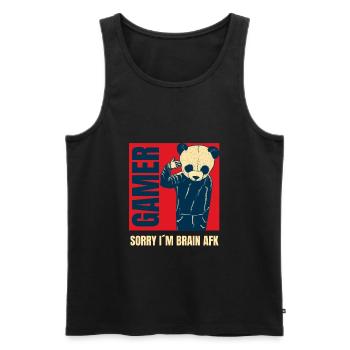 Sorry I´m Brain AFK - Männer Premium Bio Tank Top - Schwarz - Vorne - AI Model Male 178 light (178cm)