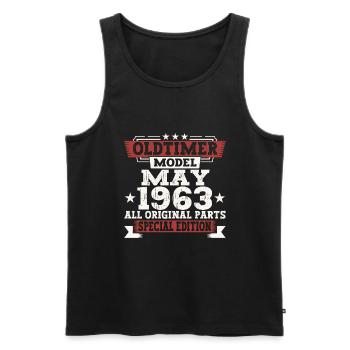 Oldtimer May 1963 Birthday Gift Men - Men's Premium Organic Tank Top - black - Front - AI Model Male 178 light (178cm)