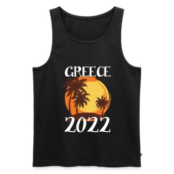 Greece 2022 Palm Trees - Men's Premium Organic Tank Top - black - Front - Michal (187cm)