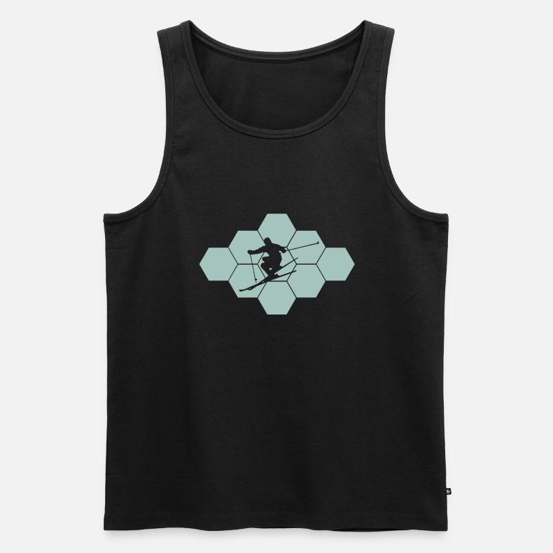 skiing ski skier - Männer Premium Bio Tank Top - Schwarz