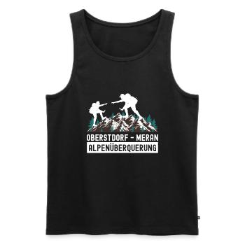 Crossing the Alps Oberstdorf Merano E5 long-distance hiking trail - Men's Premium Organic Tank Top - black - Front - AI Model Male 178 light (178cm)