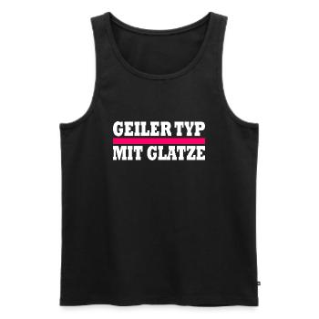 geiler typ mit glatze - Männer Premium Bio Tank Top - Schwarz - Vorne - AI Model Male 178 light (178cm)
