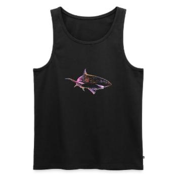 Shark color - Männer Premium Bio Tank Top - Schwarz - Vorne - Michal (187cm)