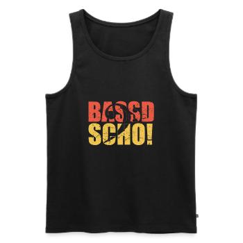 Bassist Geschenk BASSD SCHO Bassisten Geschenkidee - Männer Premium Bio Tank Top - Schwarz - Vorne - Michal (187cm)