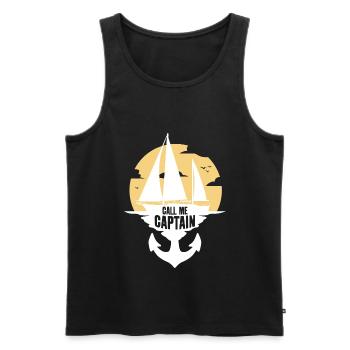 CALL ME CAPTAIN - Männer Premium Bio Tank Top - Schwarz - Vorne - Michal (187cm)