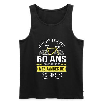 cycliste 60 ans anniversaire 60 ans vélo cyclisme - Débardeur bio Premium Homme - noir - Devant - Michal (187cm)