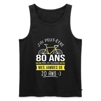 cycliste 80 ans anniversaire 80 ans vélo cyclisme - Débardeur bio Premium Homme - noir - Devant - Michal (187cm)