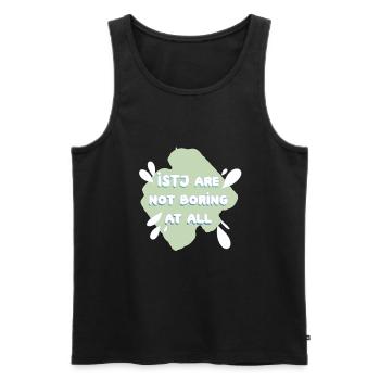 istj sind kein langweiliges Design - Männer Premium Bio Tank Top - Schwarz - Vorne - Michal (187cm)