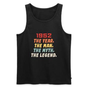 1952 Geburtstagsgeschenk, Legenden geboren 1952 - Männer Premium Bio Tank Top - Schwarz - Vorne - Michal (187cm)