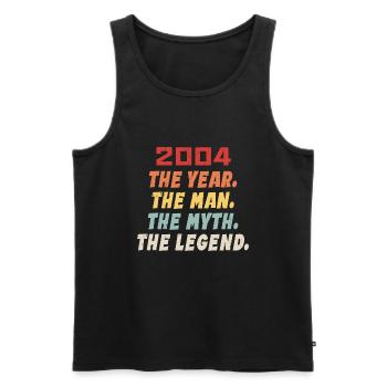 2004 Birthday Present, The Legends Born 2004 - Men's Premium Organic Tank Top - black - Front - AI Model Male 178 light (178cm)