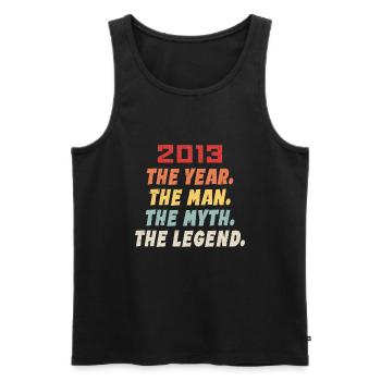 2013 Geburtstagsgeschenk, die Legenden geboren 2013 - Männer Premium Bio Tank Top - Schwarz - Vorne - AI Model Male 178 light (178cm)
