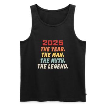 Geburtstagsgeschenk 2025, Legenden geboren 2025 - Männer Premium Bio Tank Top - Schwarz - Vorne - AI Model Male 178 light (178cm)